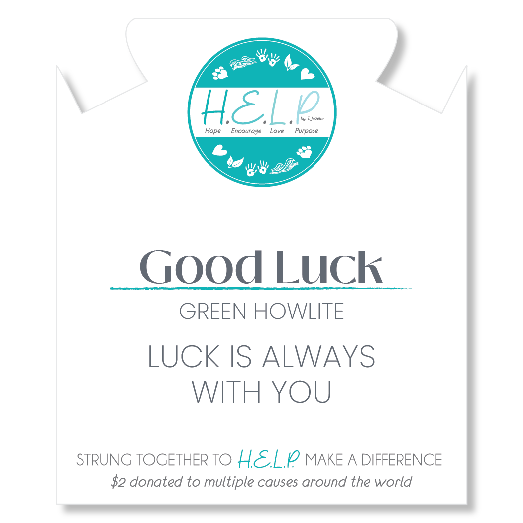 HELP by TJ Good Luck Stacker with Green Howlite