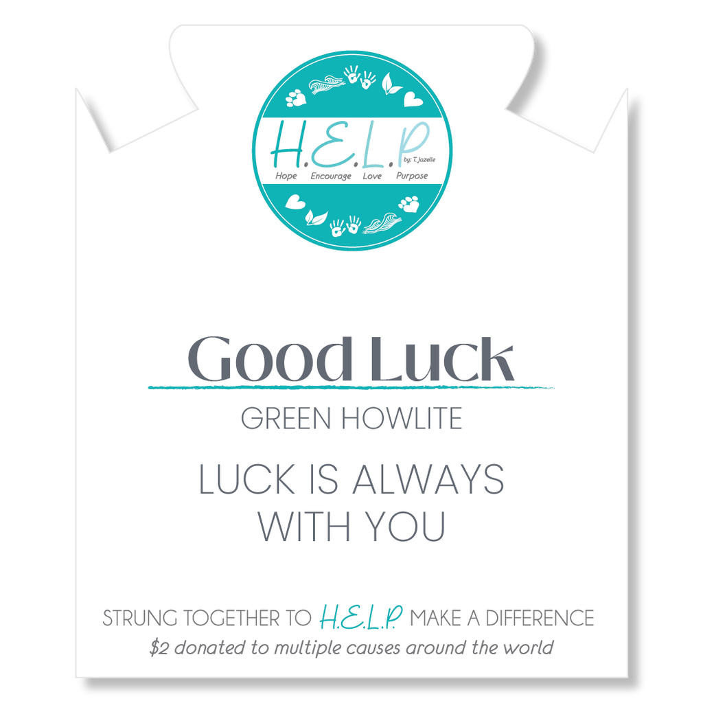 HELP by TJ Good Luck Stacker with Green Howlite
