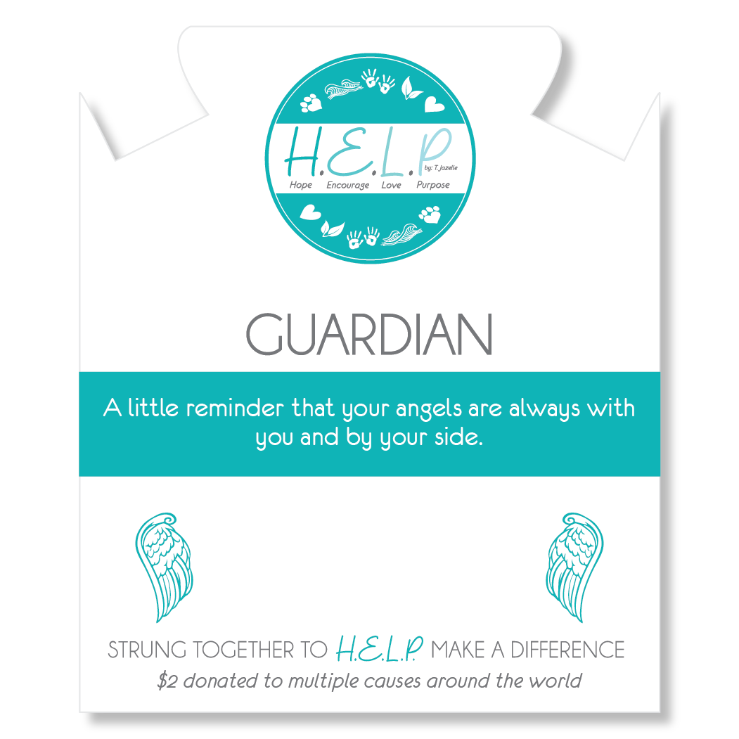 HELP by TJ Guardian Charm with Aqua Cats Eye Charity Bracelet