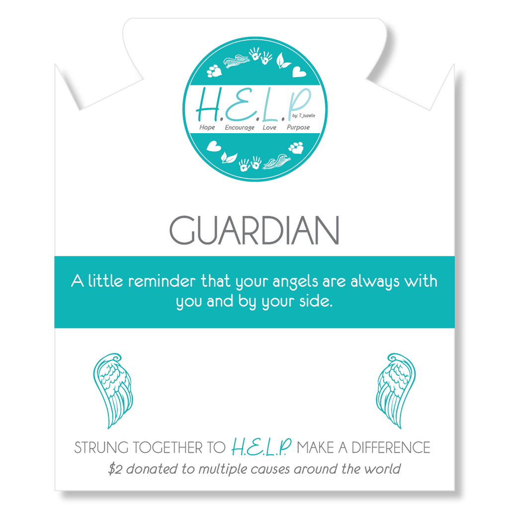 HELP by TJ Guardian Charm with Aqua Cats Eye Charity Bracelet