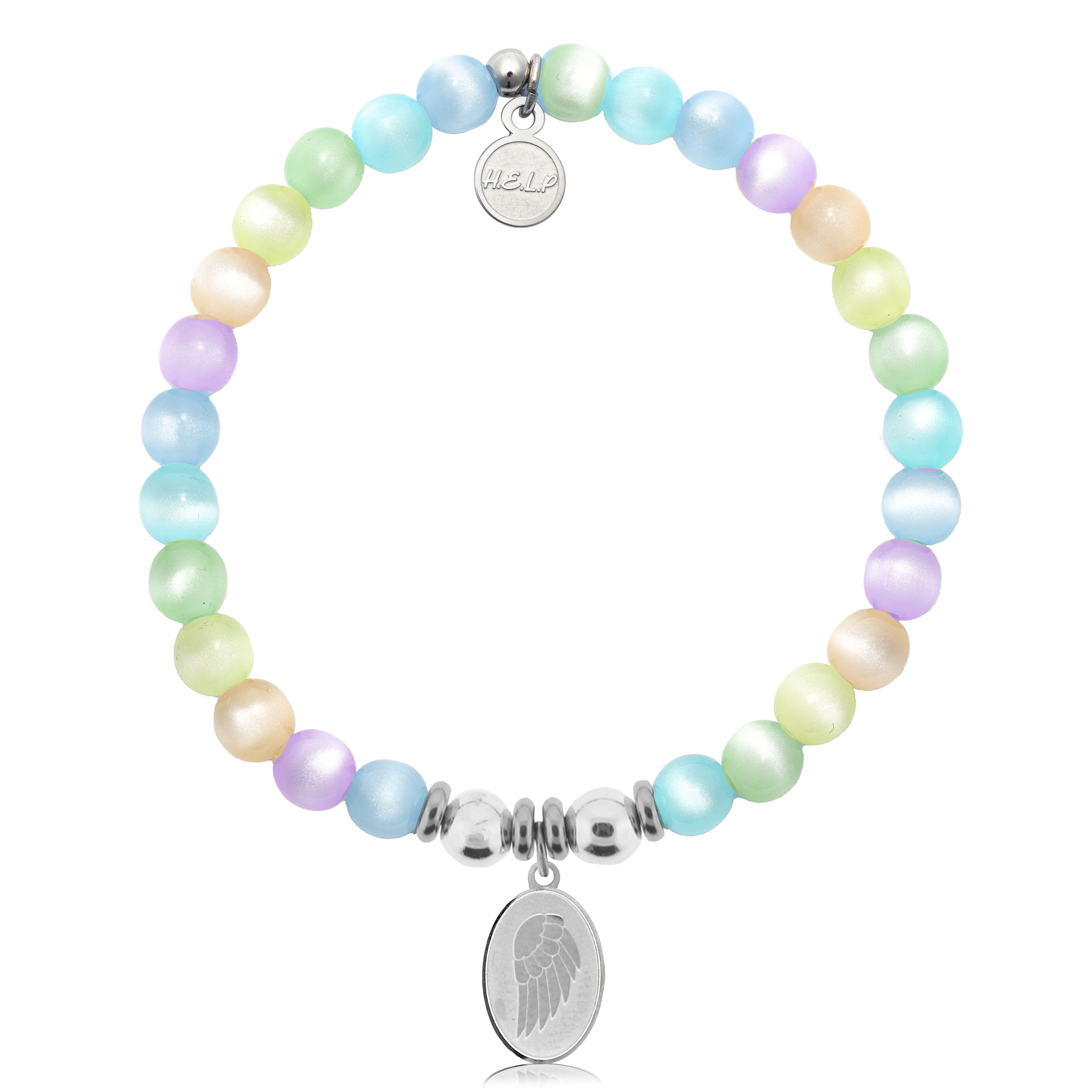 HELP by TJ Guardian Charm with Multi Selenite Charity Bracelet