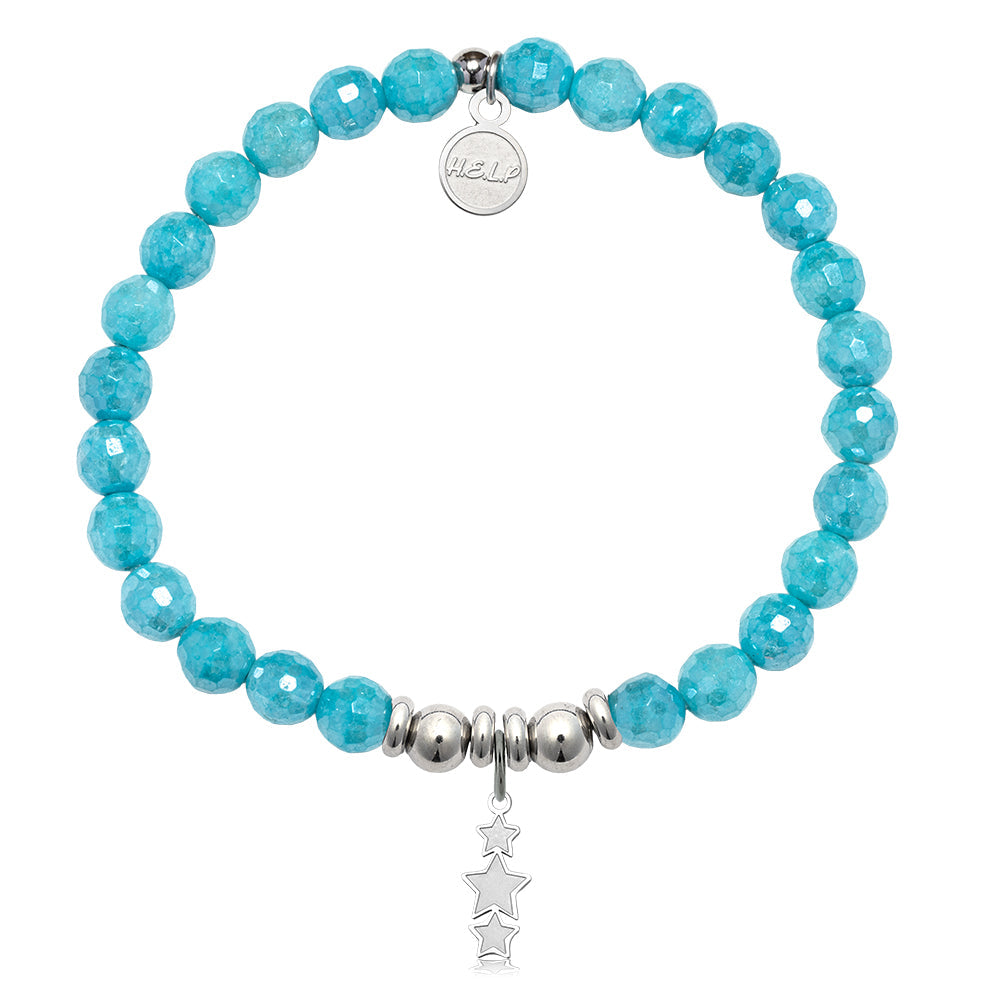 HELP by TJ Happy Birthday Charm with Blue Amazonite Charity Bracelet