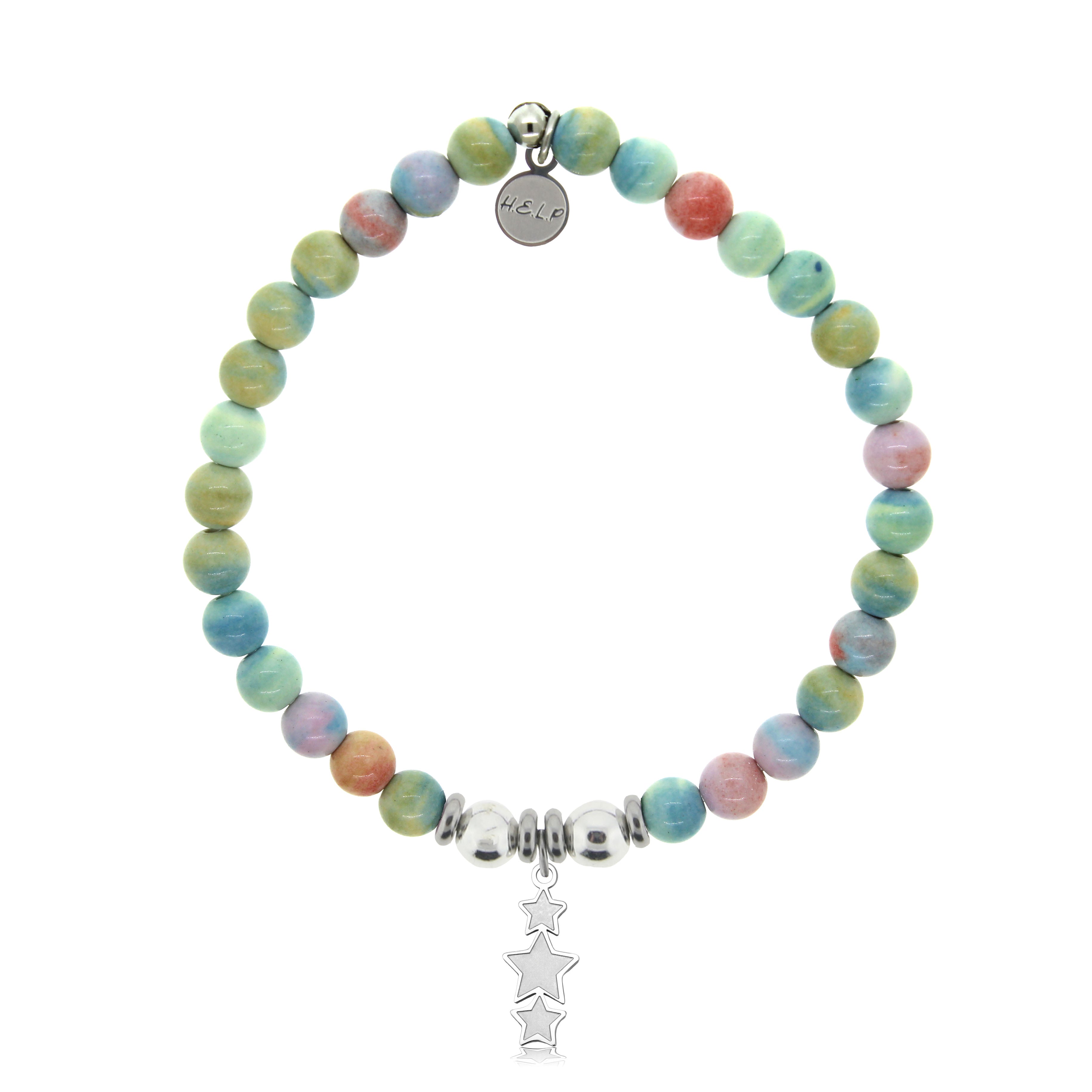 Happy Birthday Charm with Pastel Jade Charity Bracelet – HELP by TJ