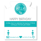 HELP by TJ Happy Birthday Charm with Turquoise Jasper Charity Bracelet