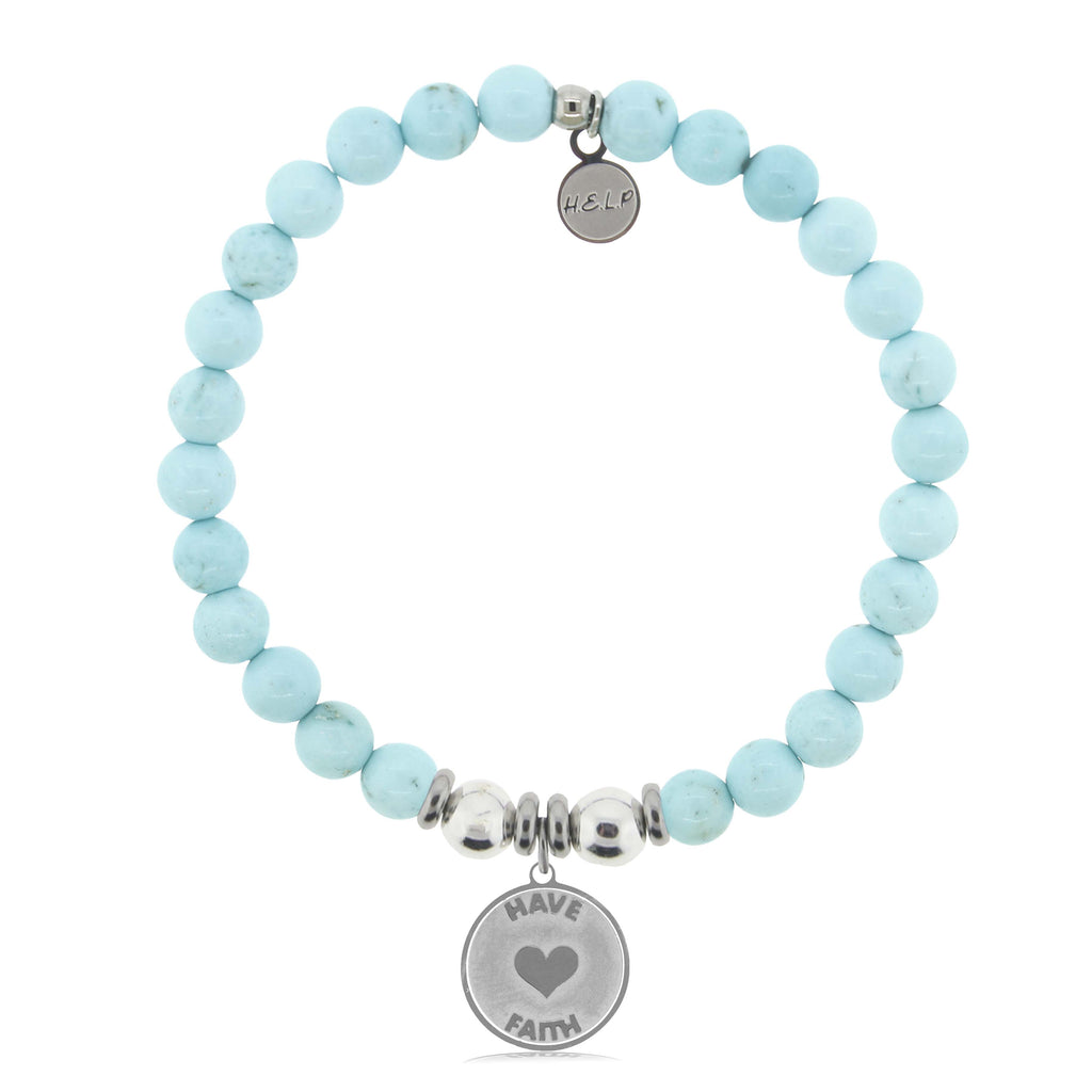 HELP by TJ Have Faith Charm with Larimar Magnesite Charity Bracelet