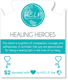 HELP by TJ Healing Hero's Charm with Purple Cats Eye Charity Bracelet