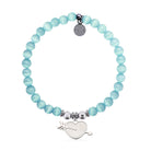 HELP by TJ Heart and Arrow Charm with Aqua Cats Eye Charity Bracelet