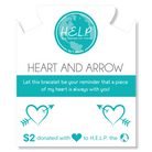 HELP by TJ Heart and Arrow Charm with Aqua Cats Eye Charity Bracelet