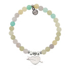 HELP by TJ Heart and Arrow Charm with Green Yellow Jade Charity Bracelet