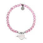 HELP by TJ Heart and Arrow Charm with Pink Cats Eye Charity Bracelet