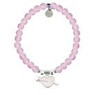 HELP by TJ Heart and Arrow Charm with Pink Glass Shimmer Charity Bracelet