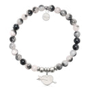 HELP by TJ Heart and Arrow Charm with Zebra Jade Charity Bracelet