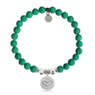 HELP by TJ Heart Charm with Green Howlite Charity Bracelet