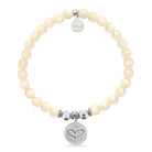 HELP by TJ Heart Charm with Natural Selenite Charity Bracelet