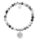 HELP by TJ Heart Charm with Zebra Jade Charity Bracelet