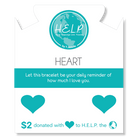 HELP by TJ Heart Cutout Charm with Aqua Cats Eye Charity Bracelet