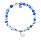 HELP by TJ Heart Cutout Charm with Blue and White Jade Charity Bracelet