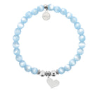 HELP by TJ Heart Cutout Charm with Blue Selenite Charity Bracelet