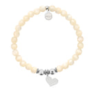 HELP by TJ Heart Cutout Charm with Natural Selenite Charity Bracelet