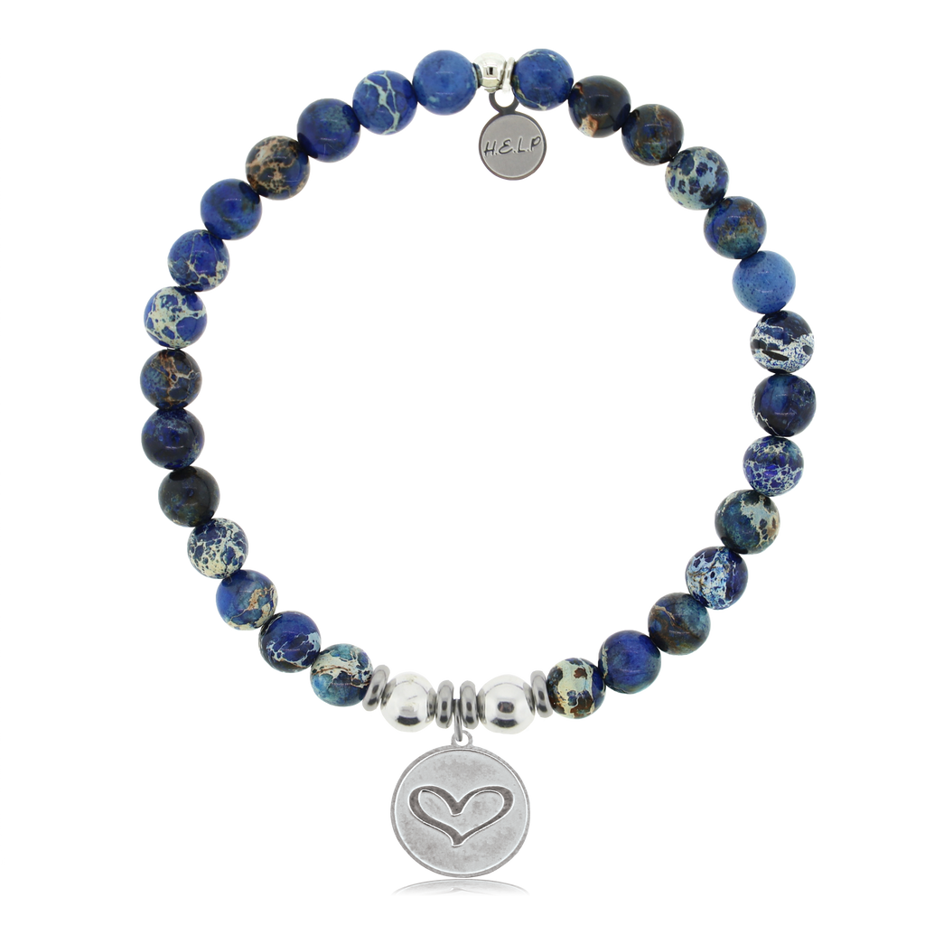 HELP by TJ Heart with Royal Blue Jasper Charity Bracelet