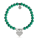 HELP by TJ Hero Charm with Green Howlite Charity Bracelet