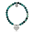 HELP by TJ Hero Charm with Green Stripe Agate Charity Bracelet