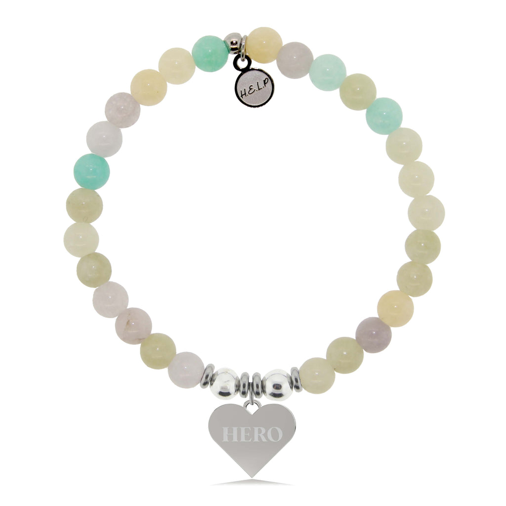 HELP by TJ Hero Charm with Green Yellow Jade Charity Bracelet