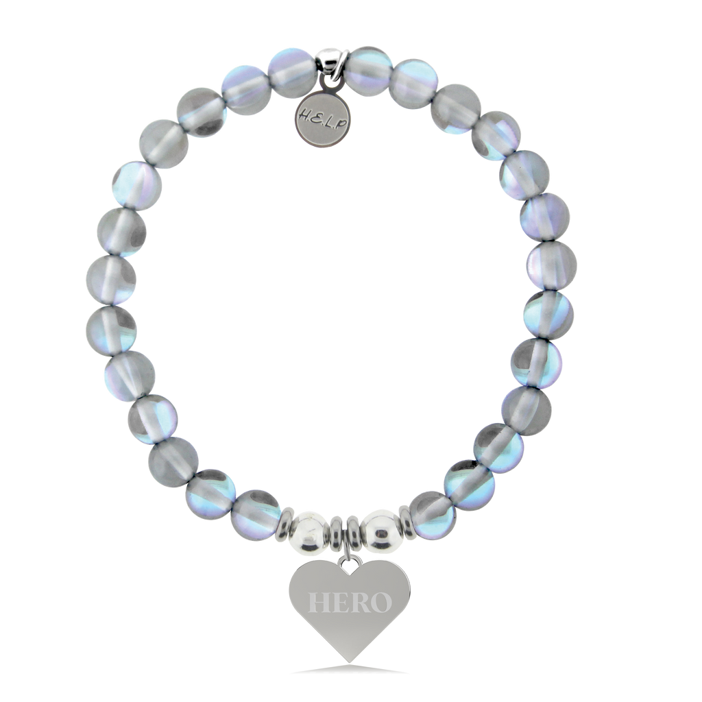 HELP by TJ Hero Charm with Grey Opalescent Charity Bracelet
