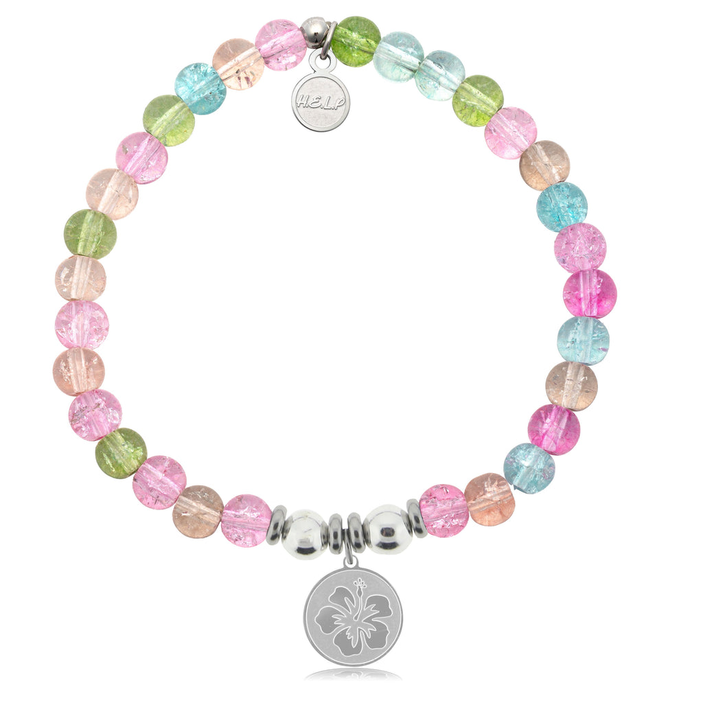 HELP by TJ Hibiscus Charm with Kaleidoscope Crystal Charity Bracelet
