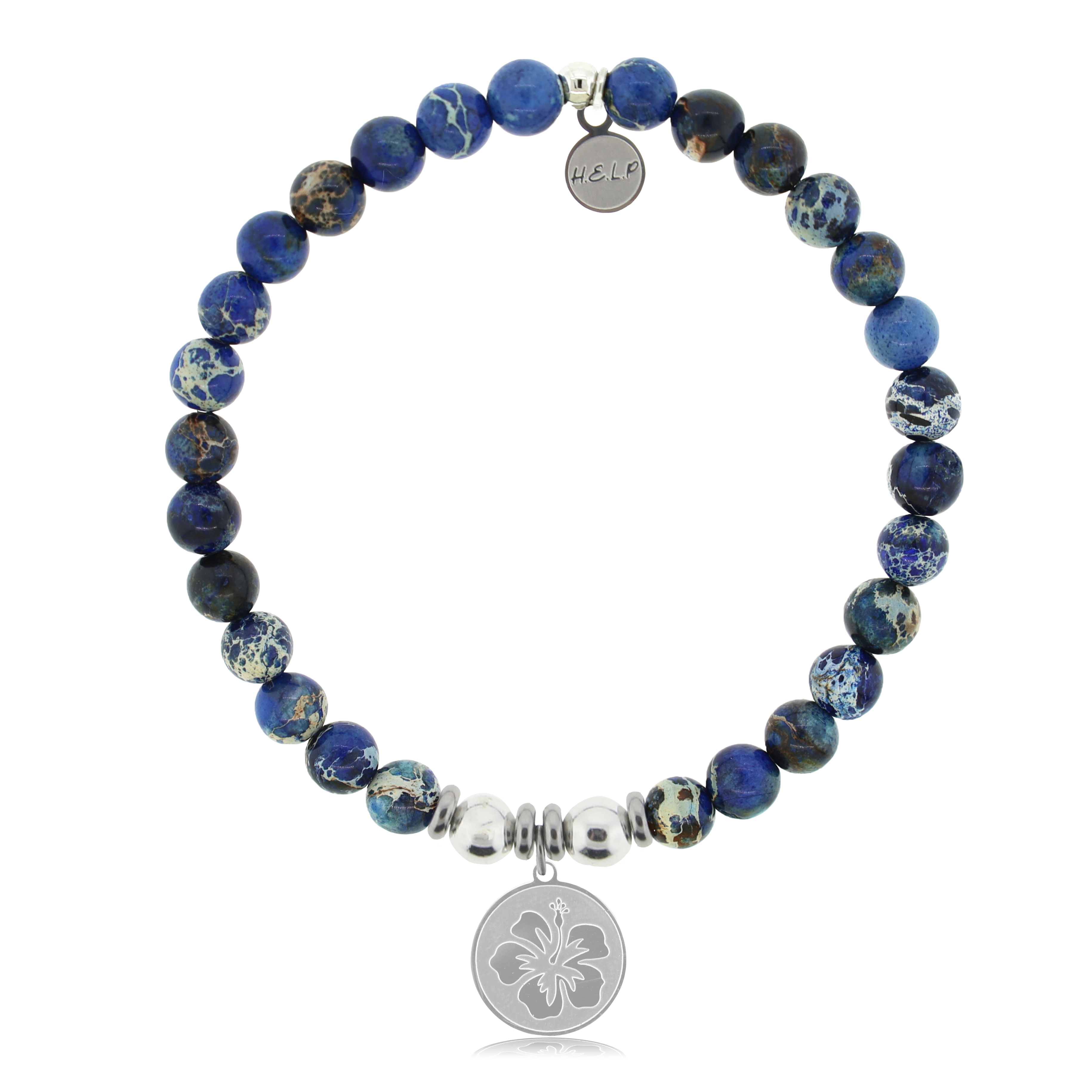 HELP by TJ Hibiscus with Royal Blue Jasper Charity Bracelet