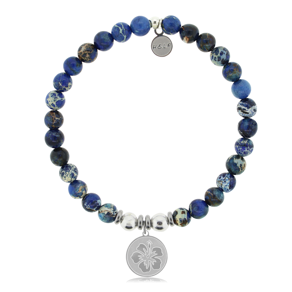 HELP by TJ Hibiscus with Royal Blue Jasper Charity Bracelet