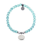 HELP by TJ Home Heart Charm with Aqua Cats Eye Charity Bracelet