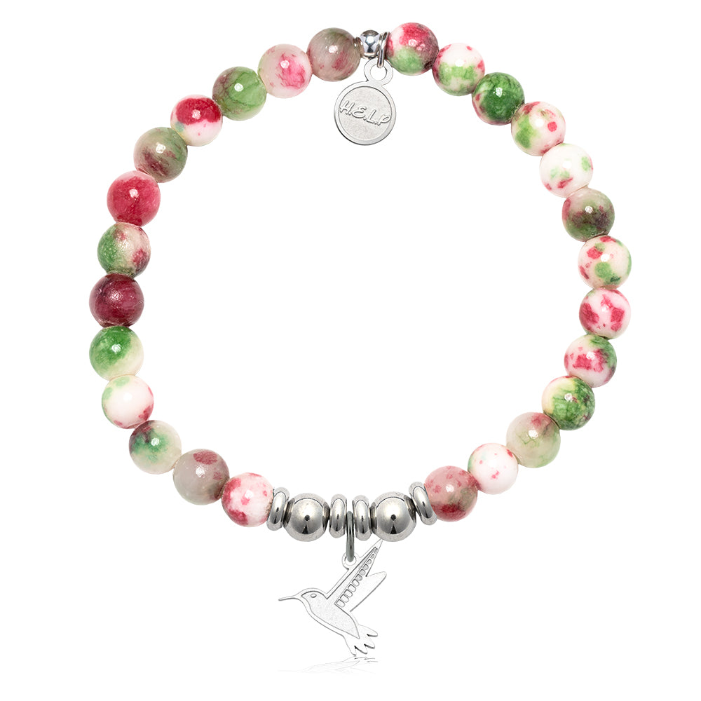HELP by TJ Hummingbird Charm with Holiday Jade Charity Bracelet