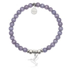 HELP by TJ Hummingbird Charm with Purple Cats Eye Charity Bracelet