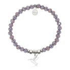 HELP by TJ Hummingbird Charm with Purple Crystal Charity Bracelet