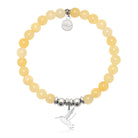 HELP by TJ Hummingbird Charm with Yellow Jade Charity Bracelet
