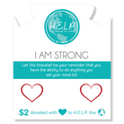 HELP by TJ I am Strong Charm with Aqua Cats Eye Charity Bracelet