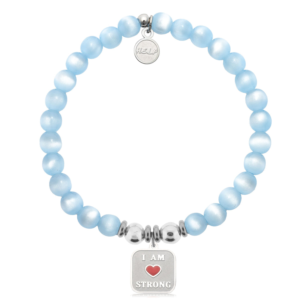 HELP by TJ I am Strong Charm with Blue Selenite Charity Bracelet