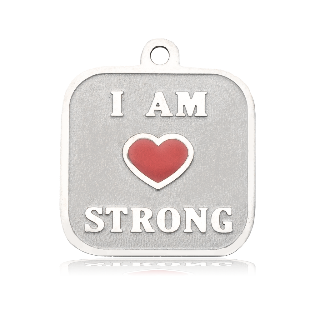 HELP by TJ I am Strong Charm with Grey Stripe Agate Charity Bracelet