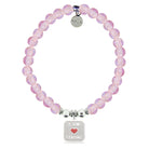 HELP by TJ I am Strong Charm with Pink Glass Shimmer Charity Bracelet