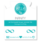 HELP by TJ Infinity Charm with Aqua Cats Eye Charity Bracelet