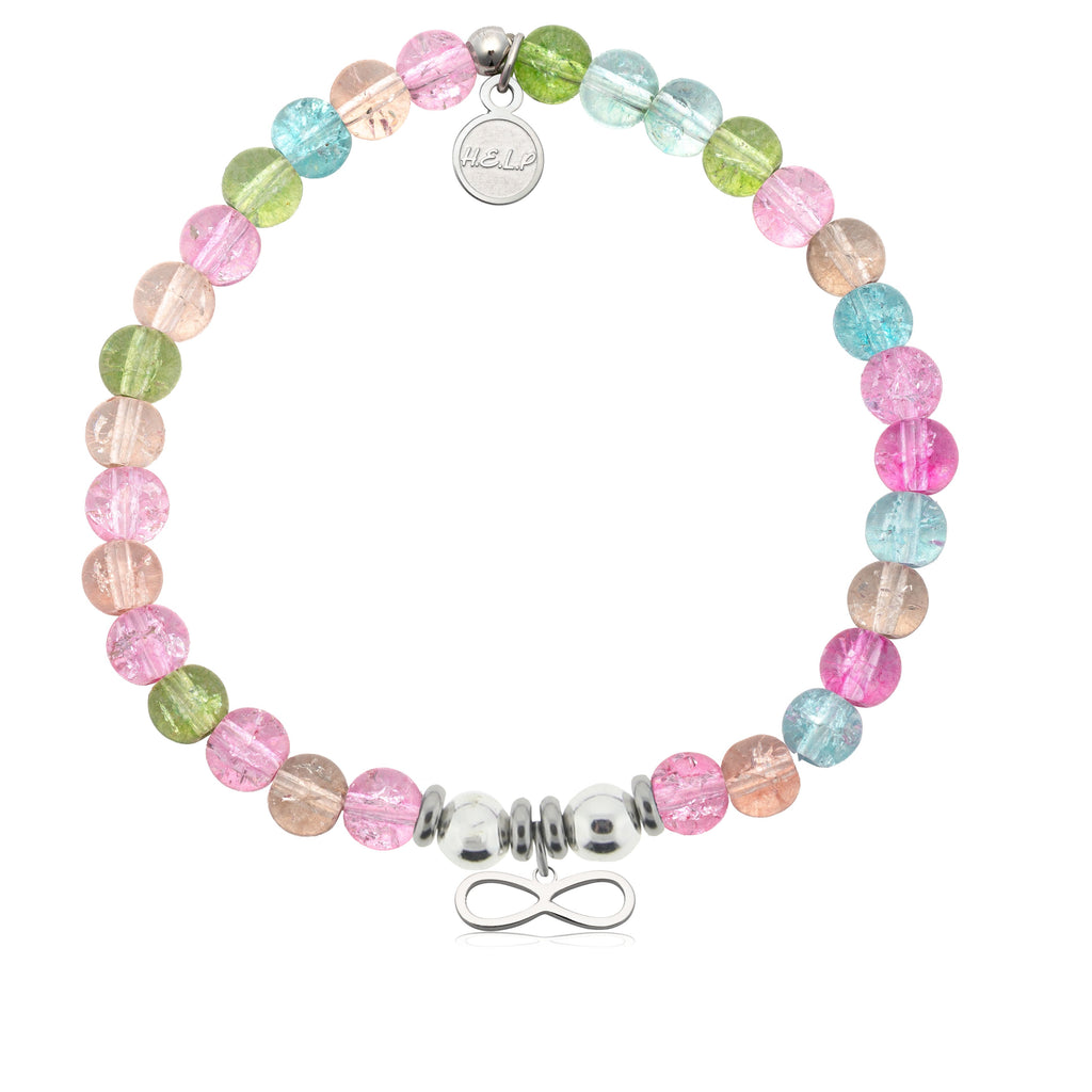 HELP by TJ Infinity Charm with Kaleidoscope Crystal Charity Bracelet