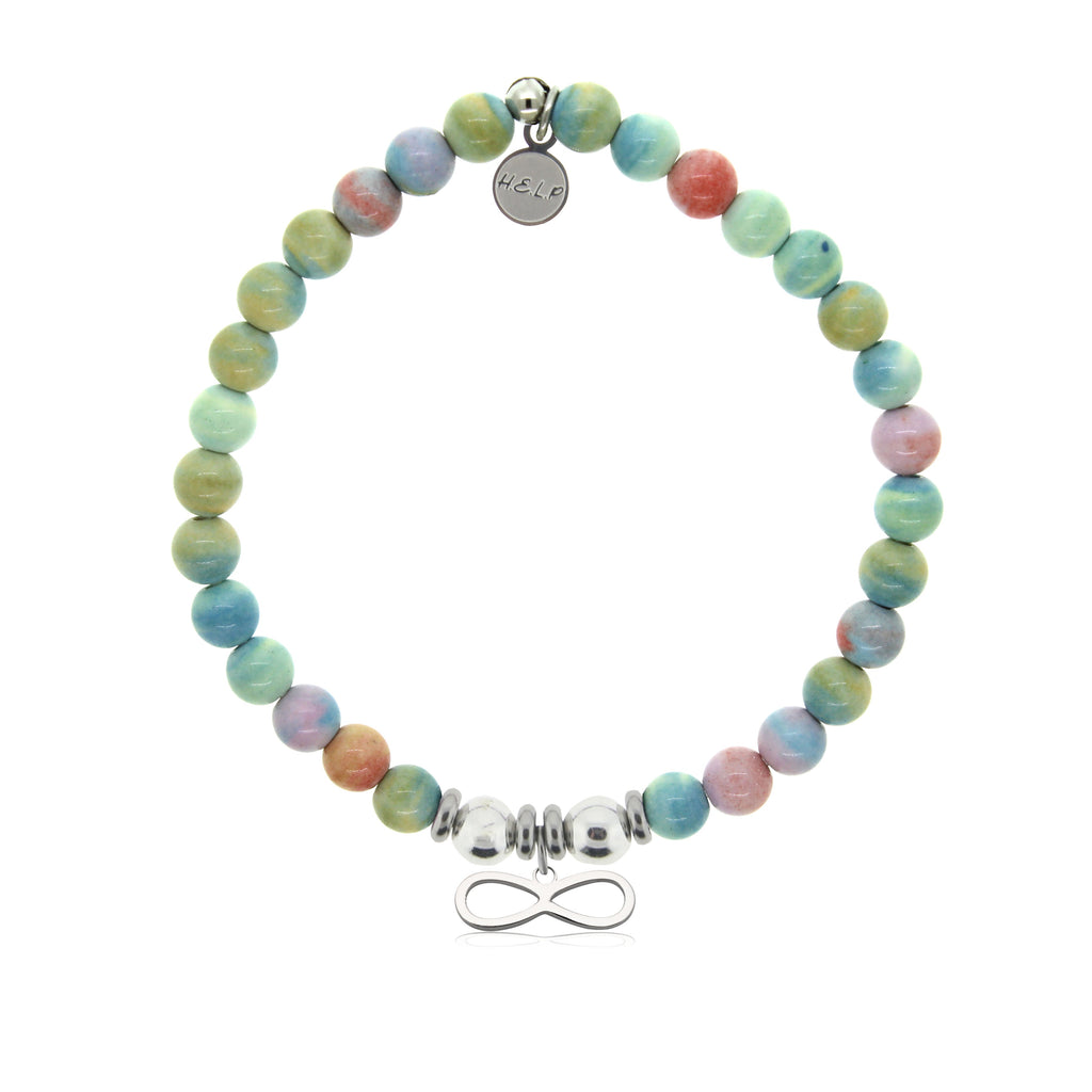 HELP by TJ Infinity Charm with Pastel Jade Charity Bracelet