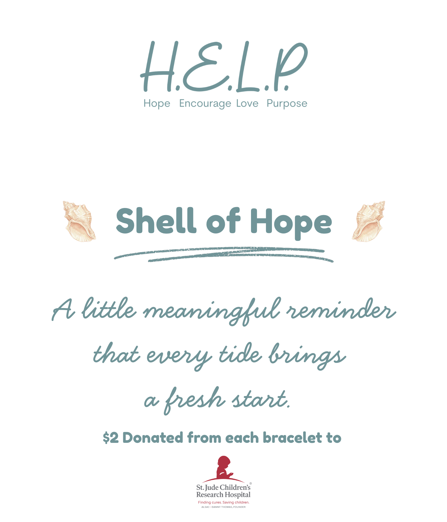 HELP by TJ July Limited Edition Shell of Hope Bracelet
