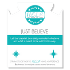 HELP by TJ Just Believe Charm with Aqua Cats Eye Charity Bracelet