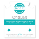 HELP by TJ Just Believe Charm with Blue and White Jade Charity Bracelet
