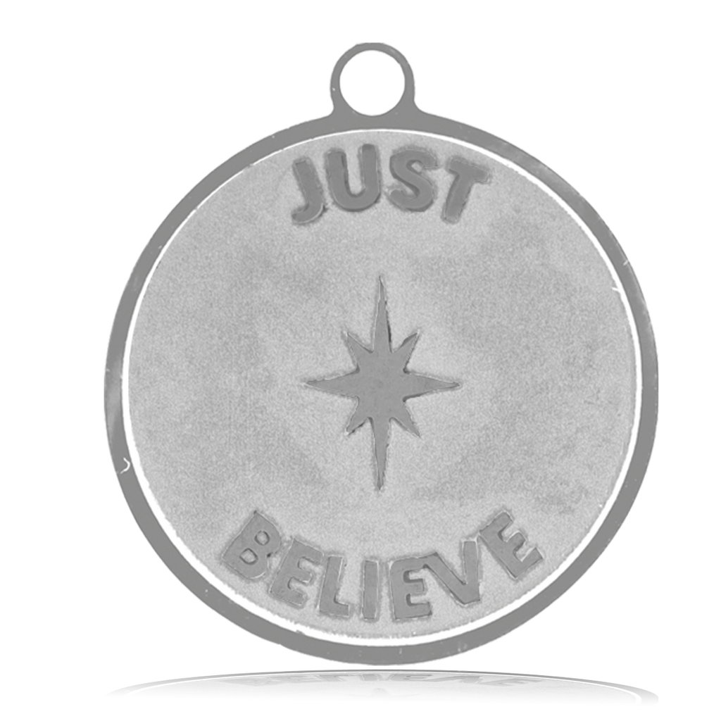 HELP by TJ Just Believe Charm with Grey Opalescent Charity Bracelet