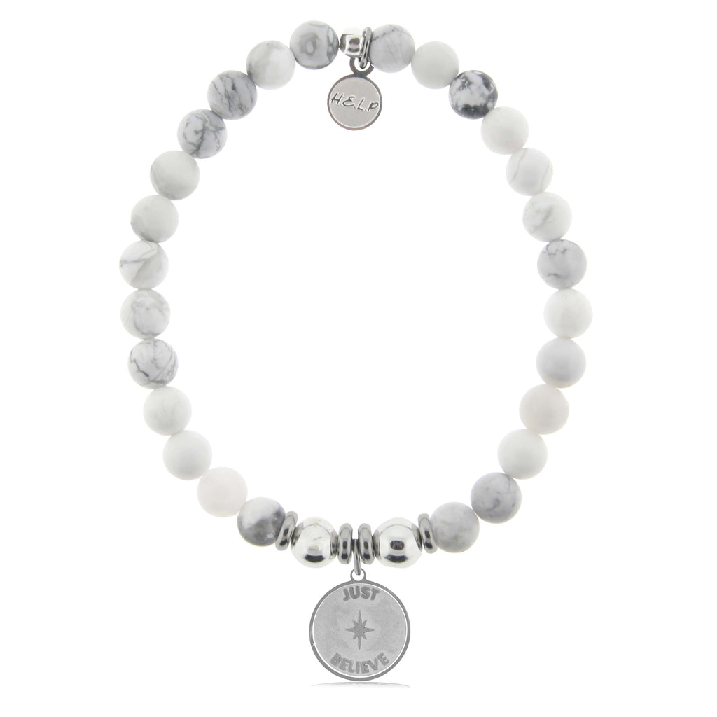 HELP by TJ Just Believe Charm with Howlite Charity Bracelet
