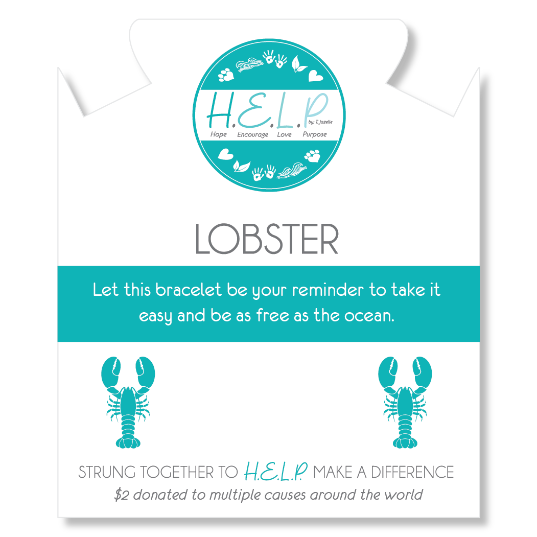 HELP by TJ Lobster Charm with Aqua Cats Eye Charity Bracelet