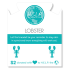 HELP by TJ Lobster Charm with Blue Opal Jade Charity Bracelet